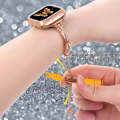 For Apple Watch Ultra 2 49mm Twist Bracelet Diamond Metal Watch Band(Rose Gold)