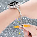 For Apple Watch Series 9 45mm Twist Bracelet Diamond Metal Watch Band(Starlight Color)