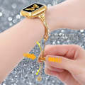 For Apple Watch Series 8 41mm Twist Bracelet Diamond Metal Watch Band(Gold)