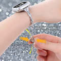 For Apple Watch Series 8 41mm Twist Bracelet Diamond Metal Watch Band(Silver)