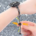 For Apple Watch SE 44mm Twist Bracelet Diamond Metal Watch Band(Black)