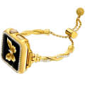 For Apple Watch 38mm Twist Bracelet Diamond Metal Watch Band(Gold)