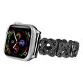 For Apple Watch Series 9 45mm Hearts Crossed Diamond Metal Watch Band(Black)