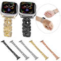 For Apple Watch Series 3 38mm Hearts Crossed Diamond Metal Watch Band(Black)