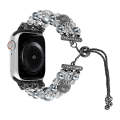For Apple Watch SE 40mm Beaded Onyx Retractable Chain Watch Band(Grey)