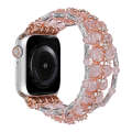 For Apple Watch Series 8 41mm Beaded Diamond Bracelet Watch Band(Pink)
