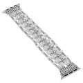 For Apple Watch Series 7 41mm Beaded Diamond Bracelet Watch Band(White)