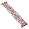 For Apple Watch Series 6 44mm Beaded Diamond Bracelet Watch Band(Pink)