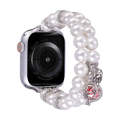 For Apple Watch SE 2023 40mm Beaded Dual Row Pearl Bracelet Watch Band(White)
