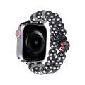 For Apple Watch Ultra 2 49mm Beaded Dual Row Pearl Bracelet Watch Band(Black)