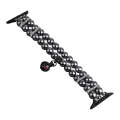 For Apple Watch Series 2 42mm Beaded Dual Row Pearl Bracelet Watch Band(Black)