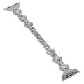 For Apple Watch Series 3 42mm Gourd Diamond Metal Watch Band(Silver)