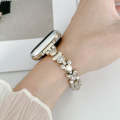 For Apple Watch Series 7 41mm Metal Diamond Bear Chain Watch Band(Starlight)