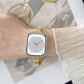 For Apple Watch Series 9 41mm Metal Diamond Bear Chain Watch Band(Gold)