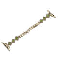 For Apple Watch Series 6 44mm Diamond Four-leaf Clover Metal Chain Watch Band(Gold)