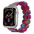 For Apple Watch Series 7 41mm Stretch Rope Resin Watch Band(Pearlescent Rainbow)