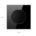 86mm Round LED Tempered Glass Switch Panel, Black Round Glass, Style:Telephone Socket