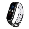 For Xiaomi Mi Band 5 Two-tone Silicone Breathable Watch Band(Black White)