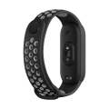 For Xiaomi Mi Band 5 Two-tone Silicone Breathable Watch Band(Black White)