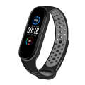 For Xiaomi Mi Band 5 Two-tone Silicone Breathable Watch Band(Black Gray)