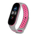 For Xiaomi Mi Band 5 Two-tone Silicone Breathable Watch Band(Gray Pink)