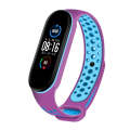 For Xiaomi Mi Band 5 Two-tone Silicone Breathable Watch Band(Purple Blue)