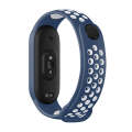 For Xiaomi Mi Band 5 Two-tone Silicone Breathable Watch Band(Midnight Blue White)
