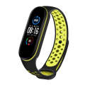 For Xiaomi Mi Band 5 Two-tone Silicone Breathable Watch Band(Black Lime)