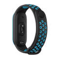 For Xiaomi Mi Band 5 Two-tone Silicone Breathable Watch Band(Black Blue)