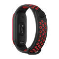 For Xiaomi Mi Band 5 Two-tone Silicone Breathable Watch Band(Black Red)