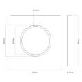 86mm Round LED Tempered Glass Switch Panel, Gray Round Glass, Style:Two Open Dual Control