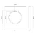 86mm Round LED Tempered Glass Switch Panel, Gray Round Glass, Style:Blank Panel