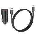 BOROFONE BZ19B Wisdom QC3.0 Dual USB Ports Fast Charging Car Charger with USB to Micro USB Cable(...