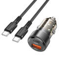 BOROFONE BZ20 Smart QC3.0 + PD20W Dual Ports Fast Charging Car Charger with Type-C to Type-C Cabl...