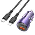 BOROFONE BZ20 Smart QC3.0 + PD20W Dual Ports Fast Charging Car Charger with Type-C to 8 Pin Cable...