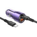 BOROFONE BZ20A Smart QC3.0 + PD65W Dual Ports Fast Charging Car Charger with Type-C to Type-C Cab...