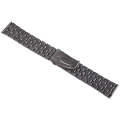 22mm Universal Five Beads Stainless Steel Watch Band(Black)