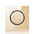 86mm Round LED Tempered Glass Switch Panel, Gold Round Glass, Style:Two Billing Control