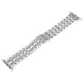 For Apple Watch Series 9 41mm 22mm Ultra-thin Five Beads Stainless Steel Watch Band(Silver)
