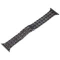 For Apple Watch SE 44mm 22mm Ultra-thin Five Beads Stainless Steel Watch Band(Black)