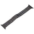 For Apple Watch 38mm 22mm Ultra-thin Five Beads Stainless Steel Watch Band(Black)