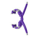 For Apple Watch SE 40mm Chrysanthemum Beads Paracord Braided Watch Band(Purple)