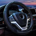 Round Style Car Universal Anti-skid Steering Wheel Cover, Diameter: 38cm(Black)