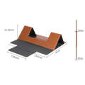 Magnetic PU Leather Tablet Laptop Folding Holder(Brown)