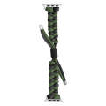 For Apple Watch SE 2023 44mm Paracord Fishtail Braided Silicone Bead Watch Band(Black Army Green)