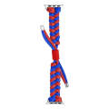 For Apple Watch SE 2023 40mm Paracord Fishtail Braided Silicone Bead Watch Band(Blue Red)