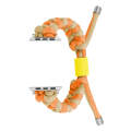 For Apple Watch Ultra 2 49mm Paracord Fishtail Braided Silicone Bead Watch Band(Orange Yellow)