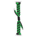 For Apple Watch Series 9 41mm Paracord Fishtail Braided Silicone Bead Watch Band(Black Green)