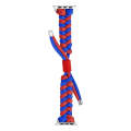 For Apple Watch Series 9 41mm Paracord Fishtail Braided Silicone Bead Watch Band(Blue Red)