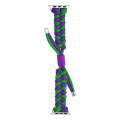 For Apple Watch Series 9 41mm Paracord Fishtail Braided Silicone Bead Watch Band(Dark Purple Green)